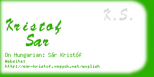 kristof sar business card